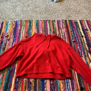 Cropped red hoodie